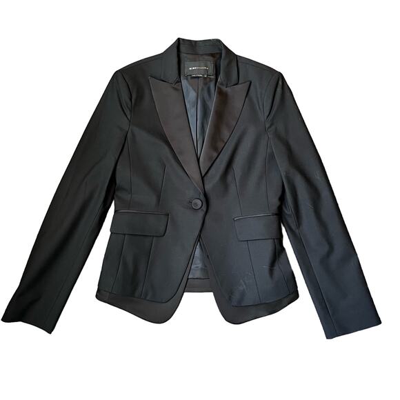 BCBGMaxazria Women's SM Black Single Button Career Blazer Jacket - Picture 1 of 8